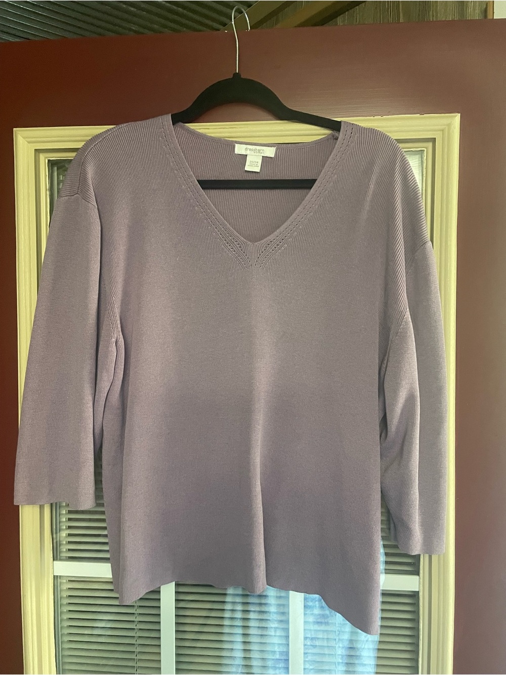 Dress Barn Lavender V-Neck Knit Top